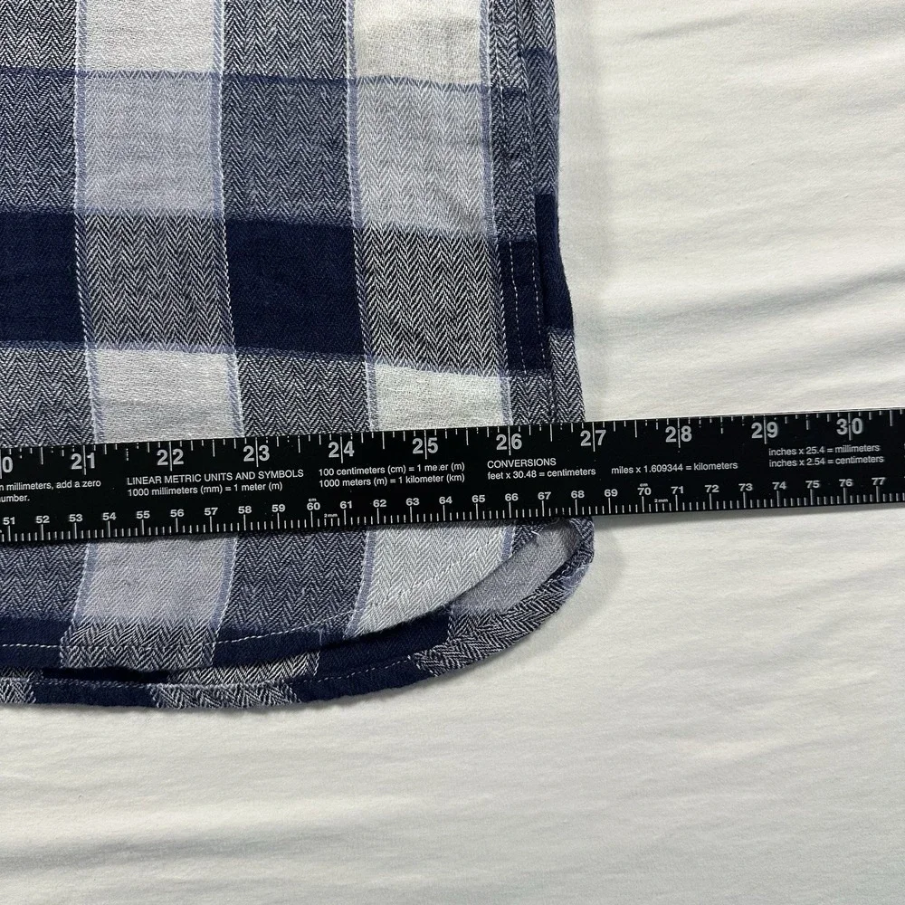 LEVI'S THE WORKER RELAXED FIT MENS XXL Blue‎ White Plaid FLANNEL LONG SLEEVE NWT
